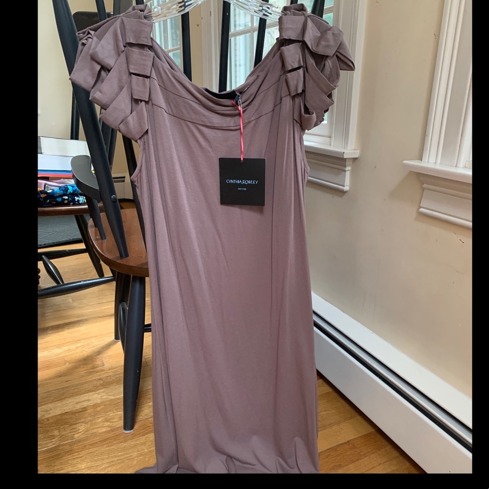 NWT Cynthia Crowley Mauve/Taupe Dress Sz. L